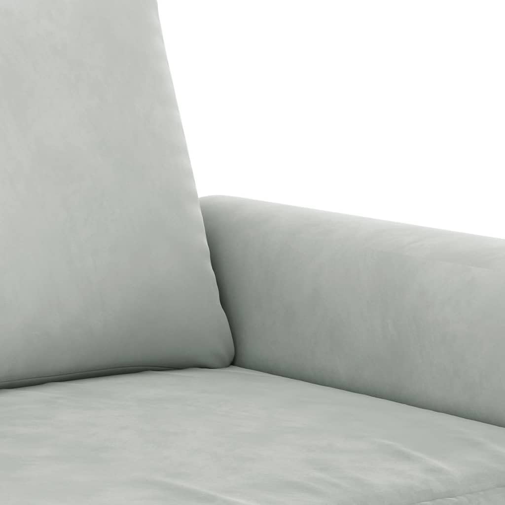 Light Gray Velvet 2 Piece Sofa Set E8652