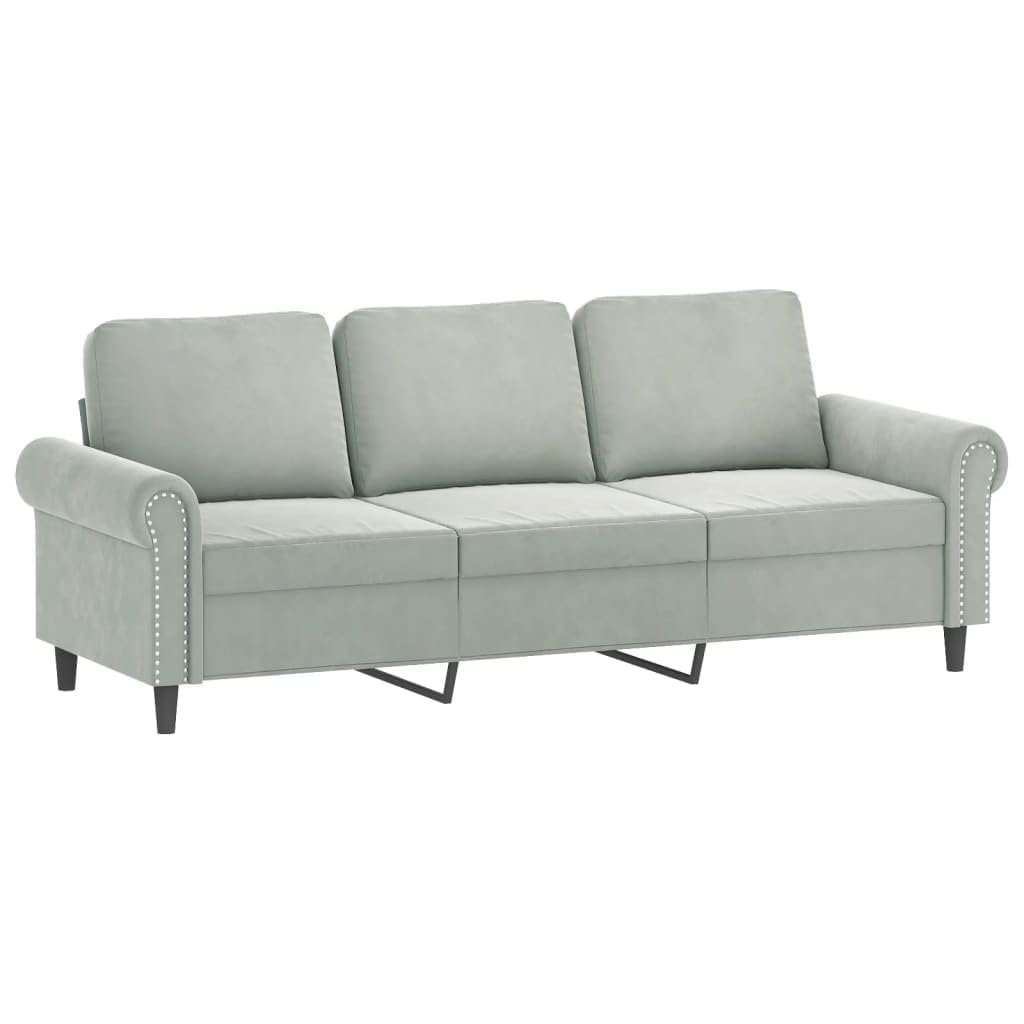 Light Gray Velvet 2 Piece Sofa Set E8652