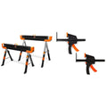Steel Saw Horse Set and 6" Quick Release Track Saw Clamps X3623