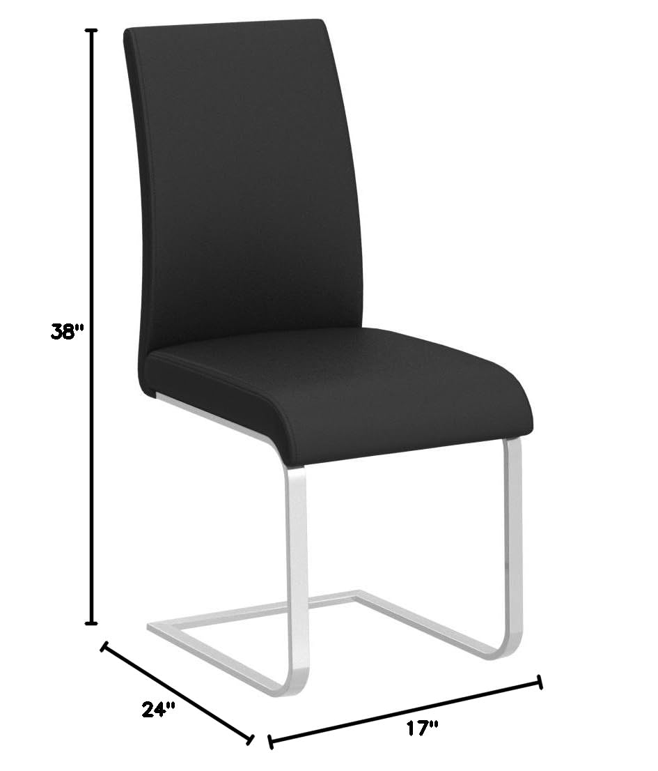 Black Faux Leather Dining Chairs Set of 2 T35864