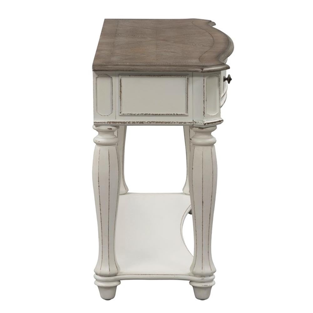 Antique White Wood Console Table with 1 Drawer & 1 Shelf Q4141