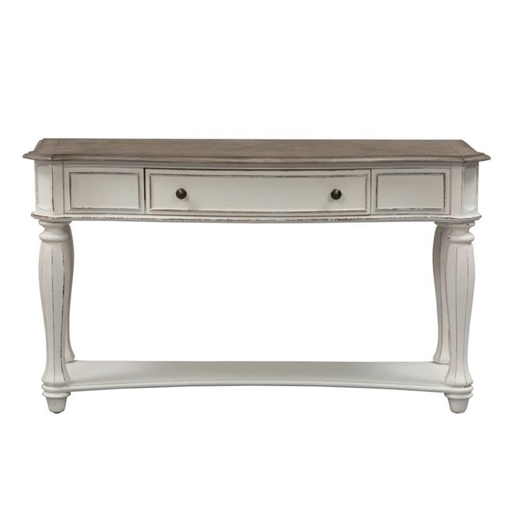 Antique White Wood Console Table with 1 Drawer & 1 Shelf Q4141