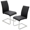 Black Faux Leather Dining Chairs Set of 2 T35864