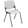 Light Grey Plastic Stack Chair with Black Steel Frame T87716