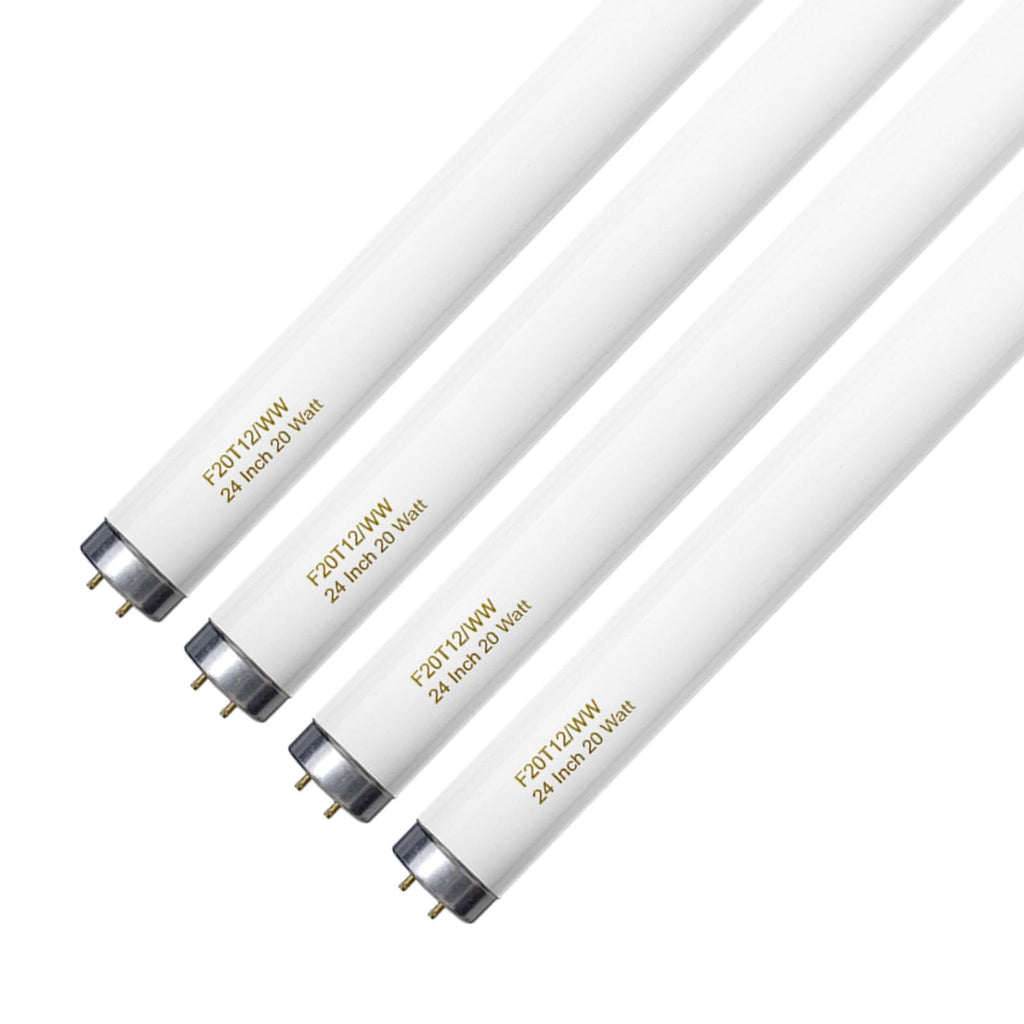 20 Watt Soft Warm White T12 Fluorescent Tube Light Bulb 24 Inch 4 Count I596916