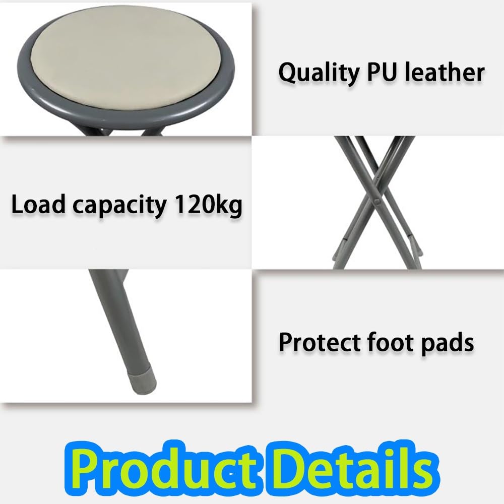 18 Inch Folding Bar Stool 2 Pcs with Footrest Black N520