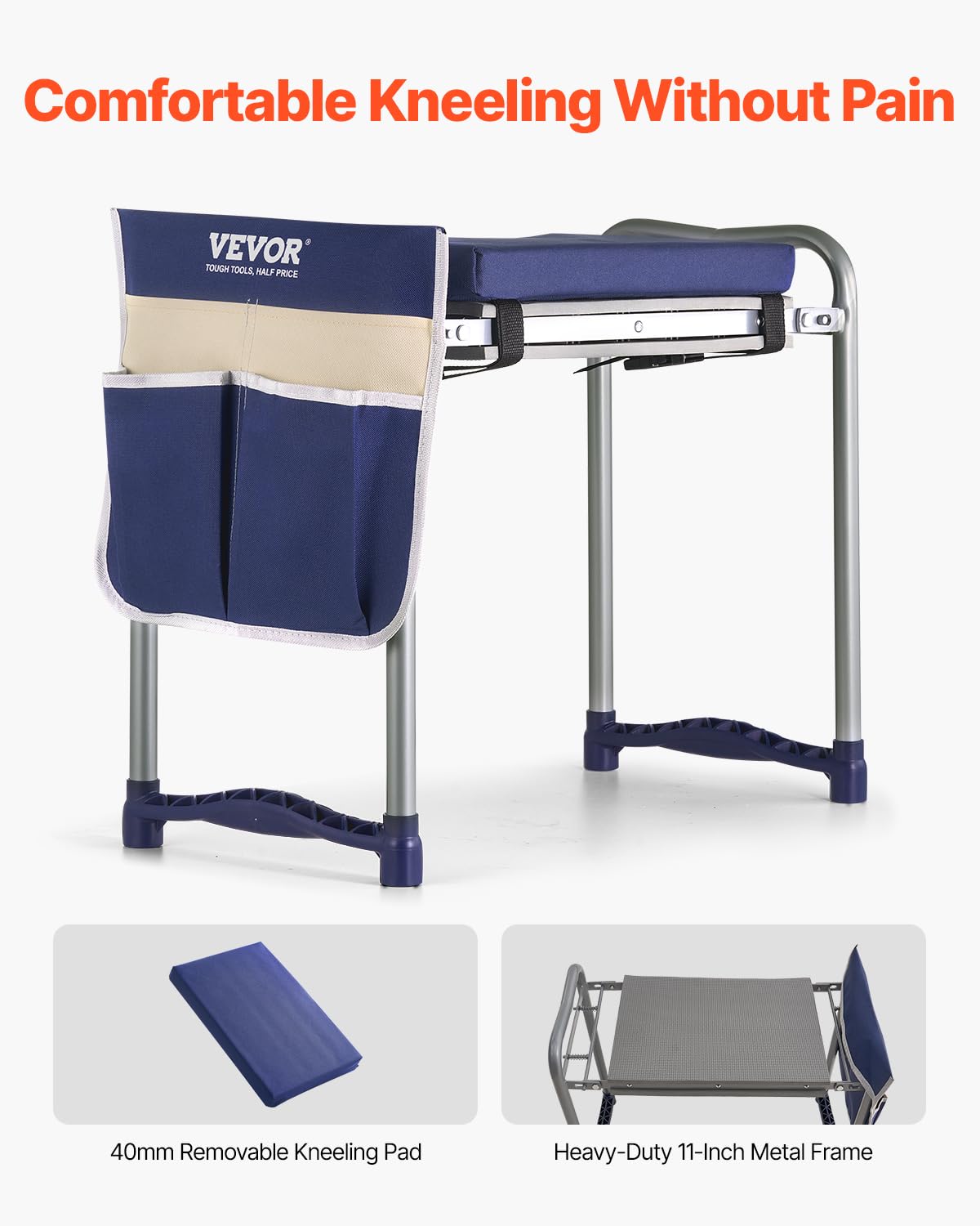 Folding Garden Kneeler and Seat with Tool Bags L19016