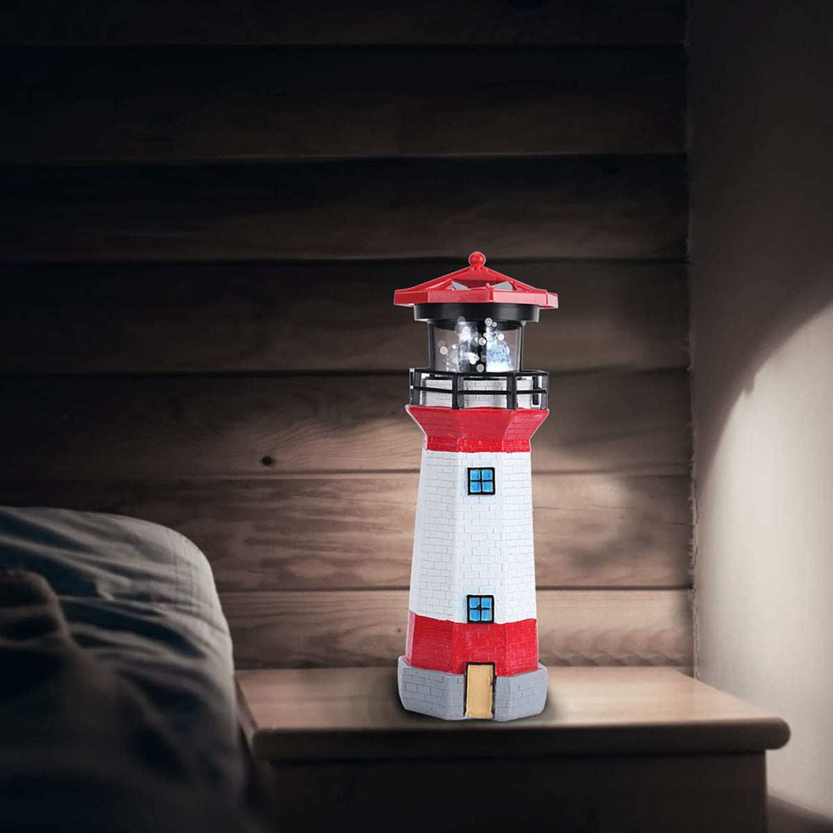 Solar Powered Rotating LED Lighthouse Z234