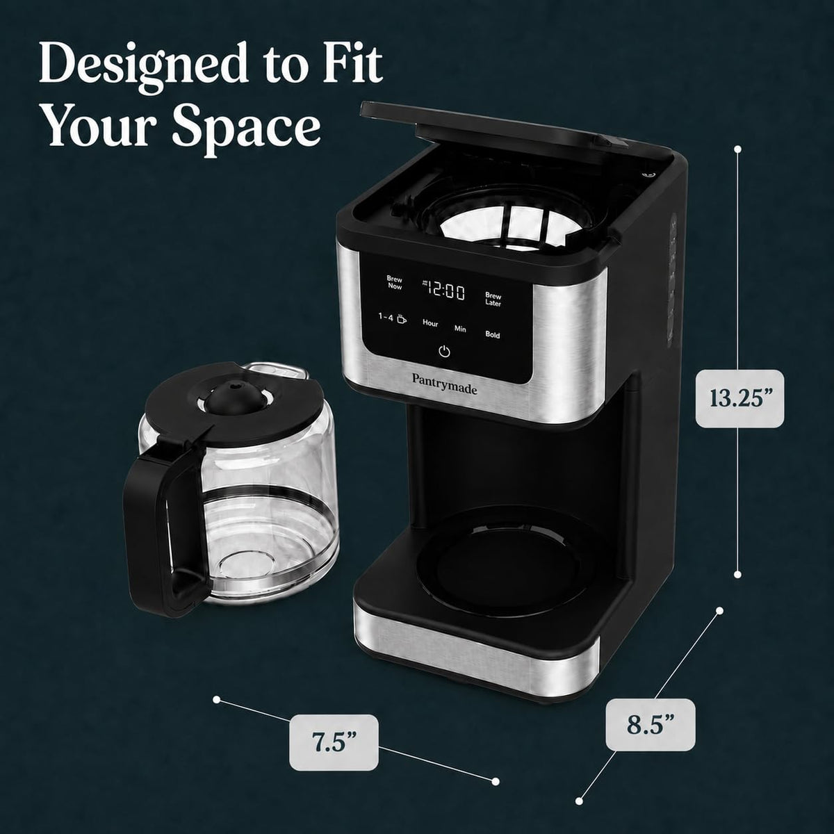 14-Cup Programmable Drip Coffee Maker with Glass Carafe, Black R801257