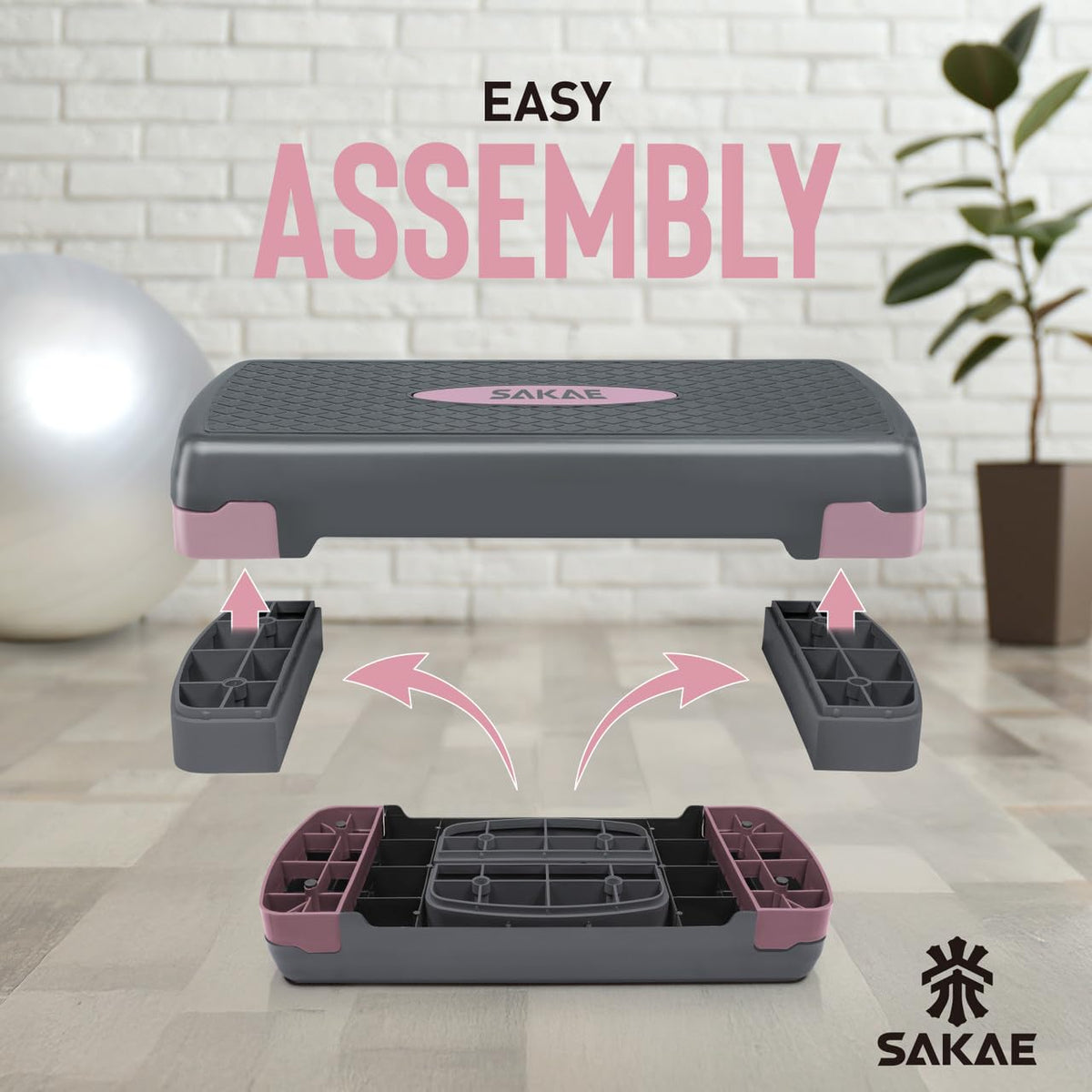 Adjustable Non-Slip Step Aerobics Platform Set V149