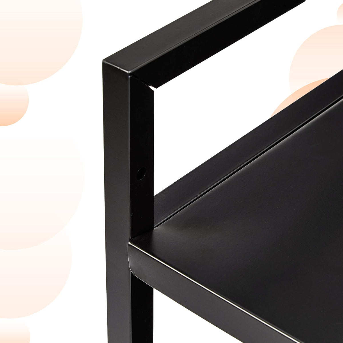 3-Tier Black Metal Rolling Utility Cart Y64637