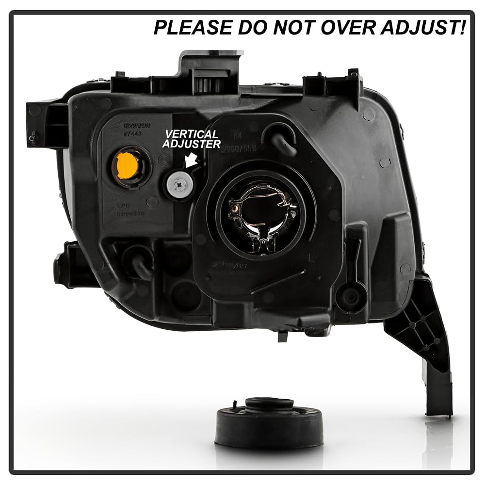 Black Headlights Headlamps Pair Set Driver & Passenger V398
