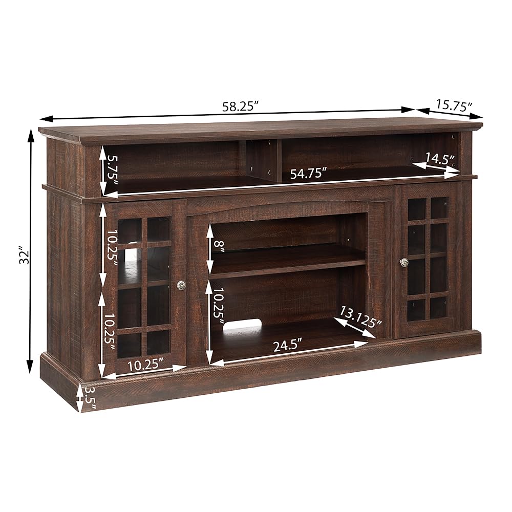 Espresso TV Stand with Storage M96681