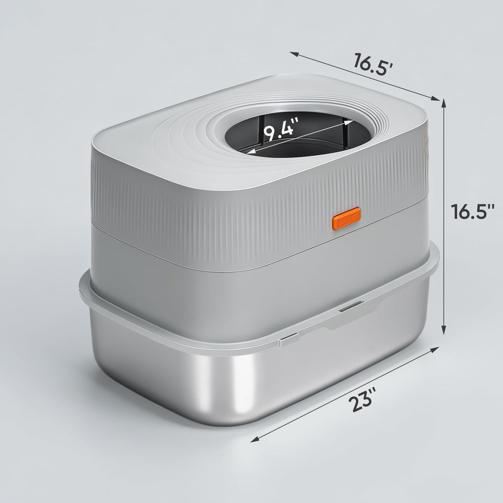 Stainless Steel Sifting Litter Box with Lid M67086