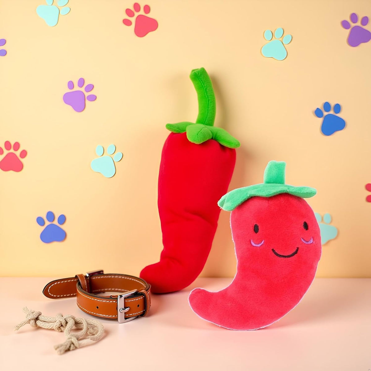 Red Squeaky Plush Dog Toys R45449