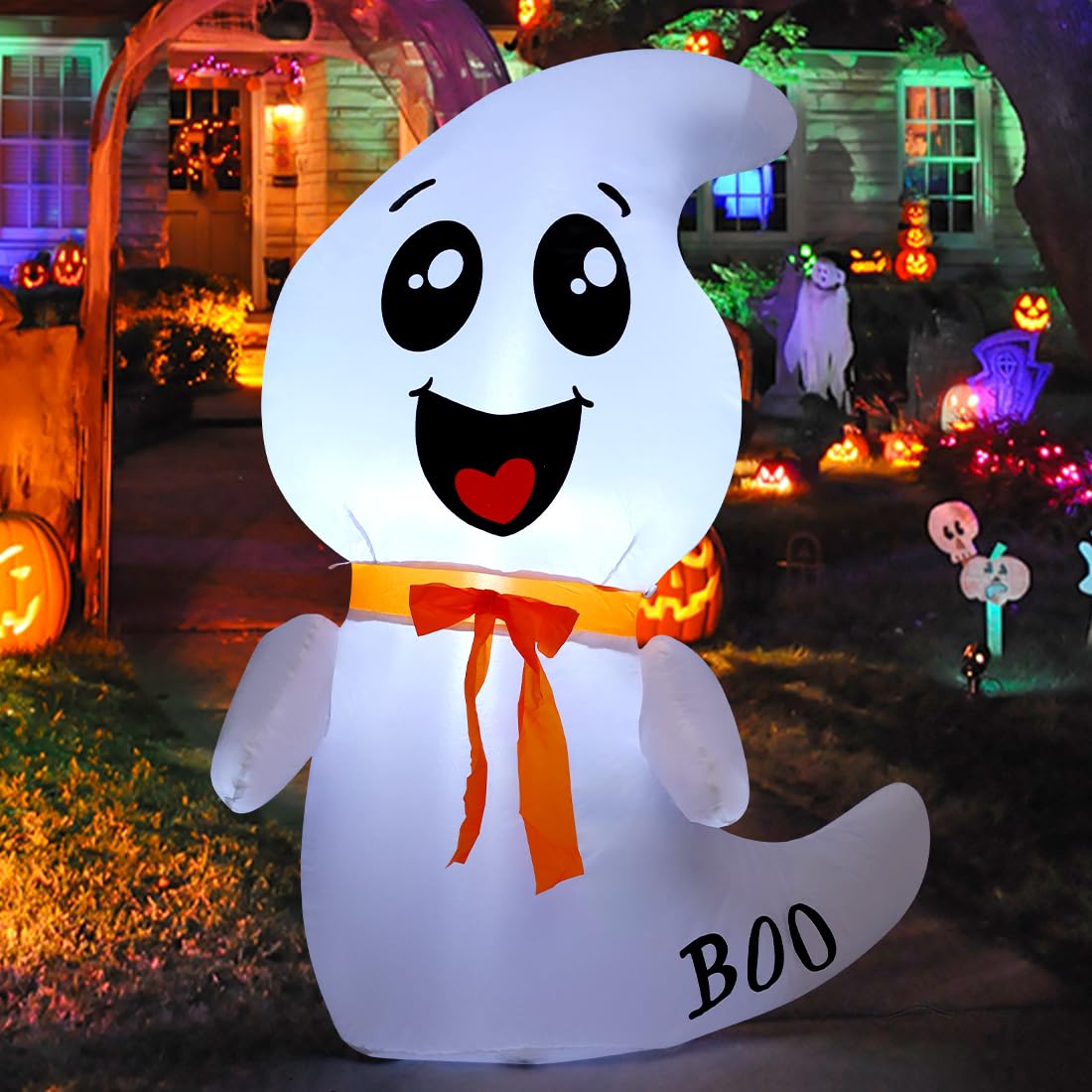 4 FT Inflatable Ghost with Built-in LEDs Q981019
