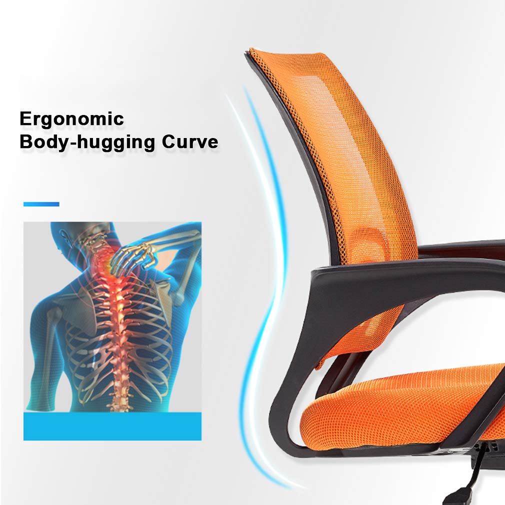 Orange Mesh Office Chair with Lumbar Support P74990