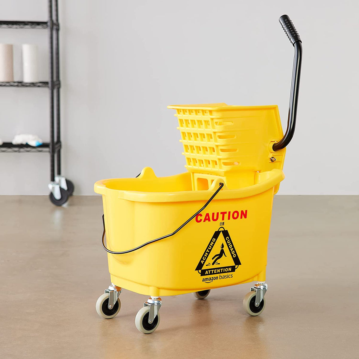 Yellow 35-Quart Mop Bucket on Wheels G423096