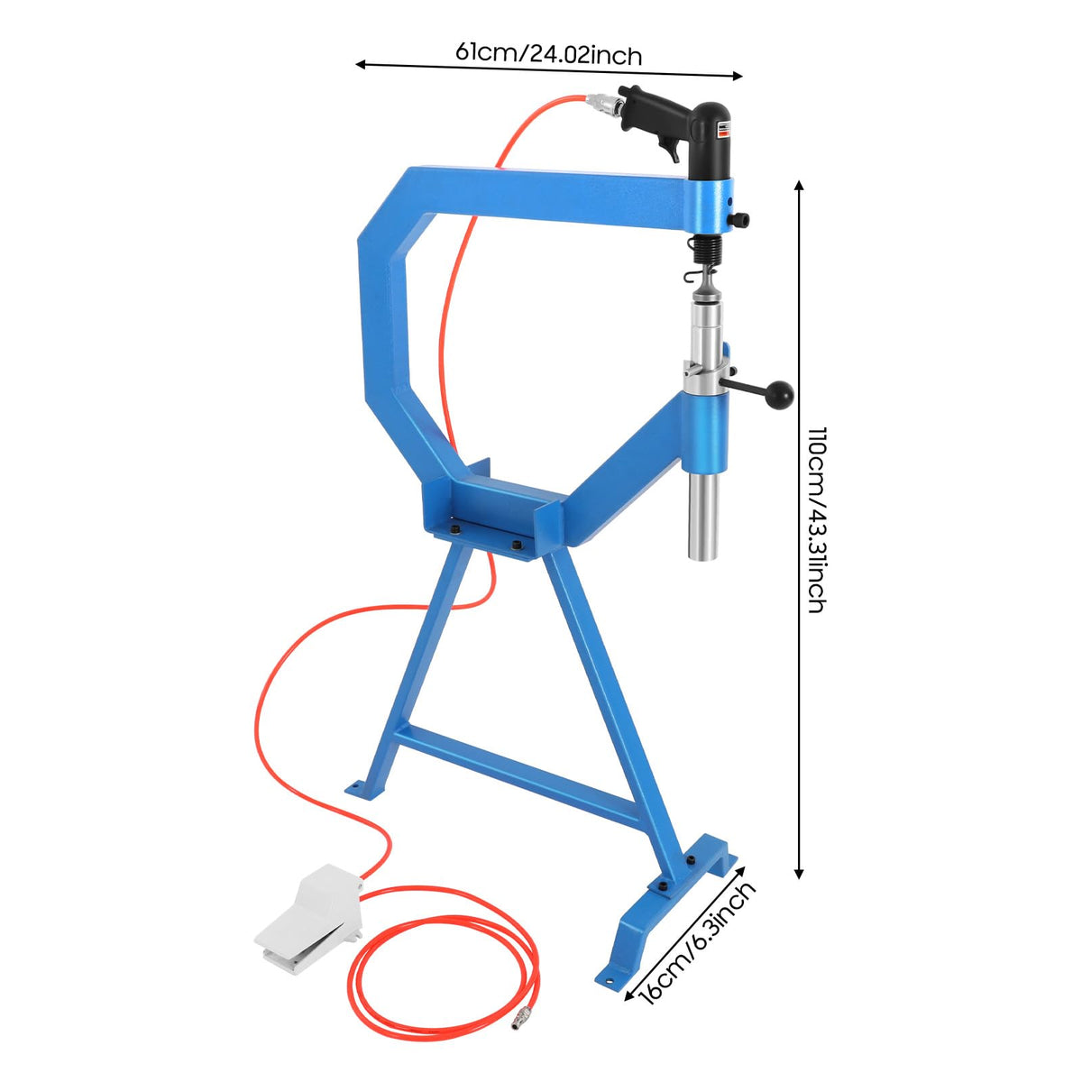 Pneumatic Planishing Hammer with 1/2/3" Radius Anvil & Foot Pedal H1849