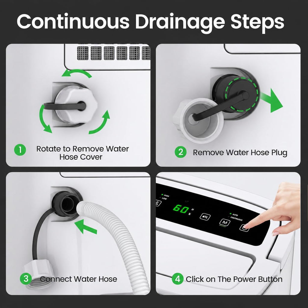 80 Pints Energy Star Dehumidifier with Drain Hose T567037