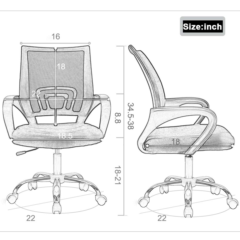 Orange Mesh Office Chair with Lumbar Support P74990