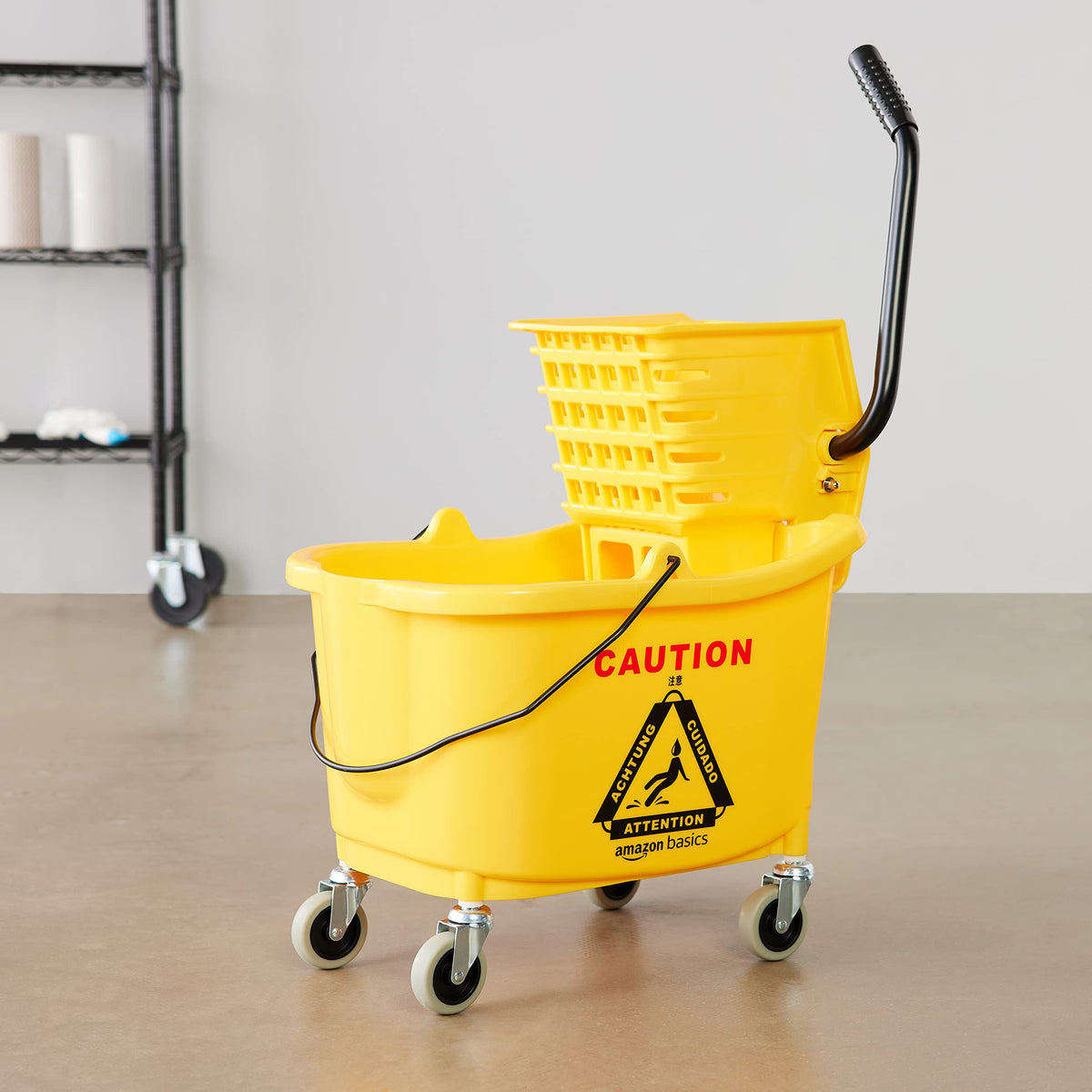 Yellow 35-Quart Mop Bucket on Wheels G423096
