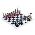 32PCS Medieval Knight Chess Building Blocks Set with Chess Board L760355