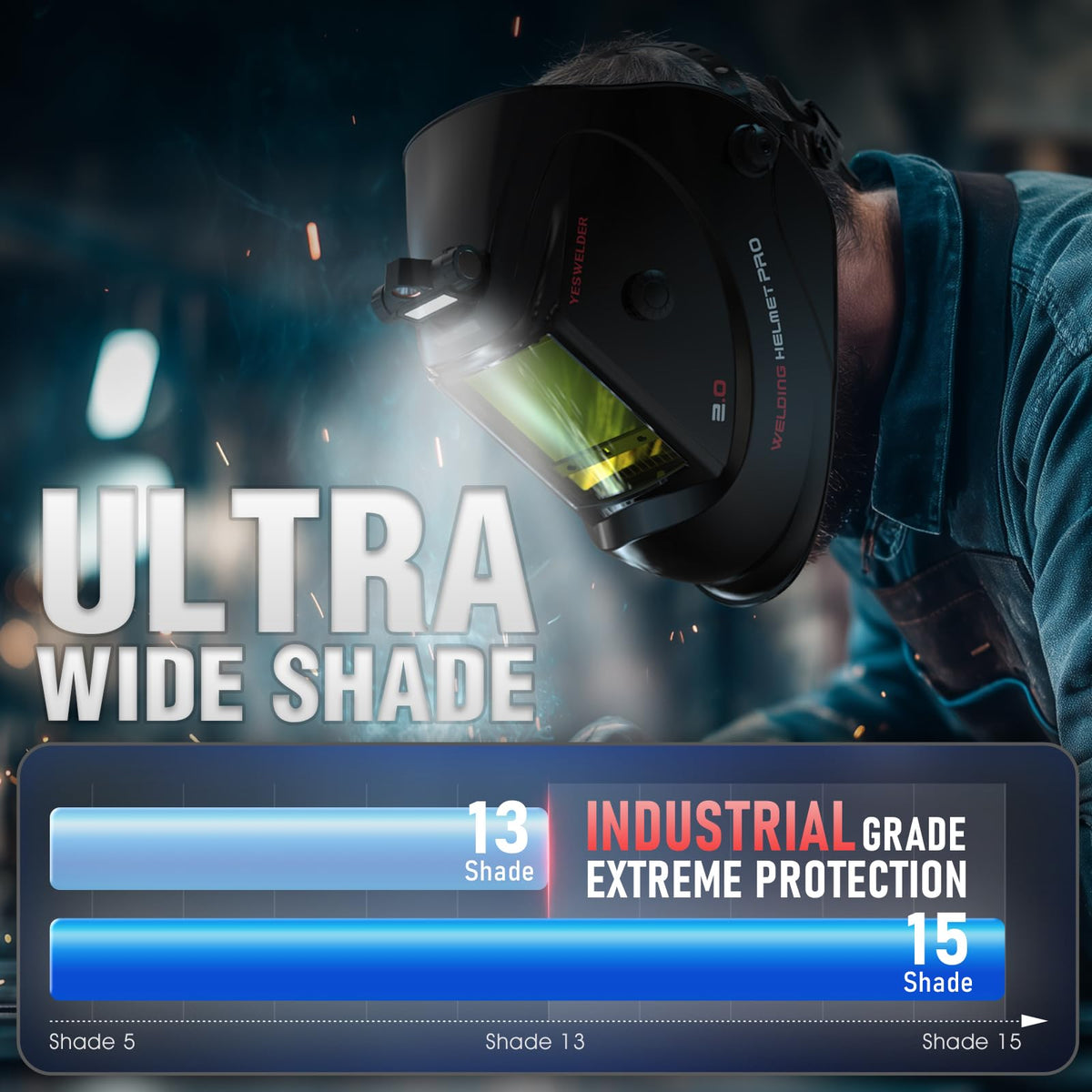 Auto-Shade Welding Helmet with Digital Filter X343