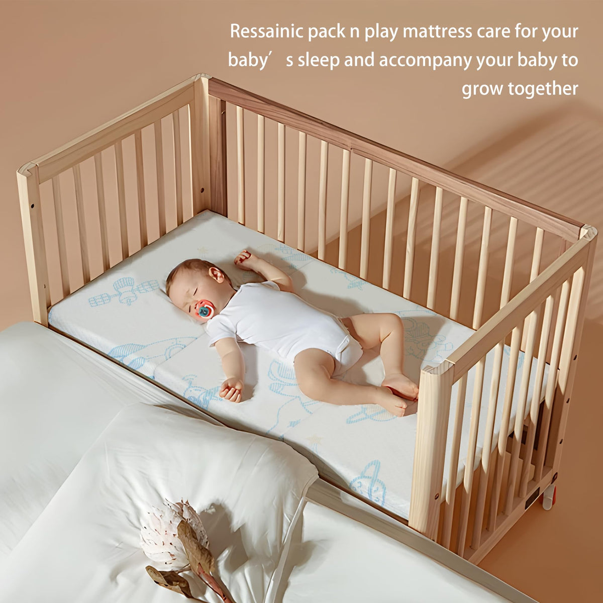 Trifold Portable Pack and Play Mattress Pad with Washable Cover A540