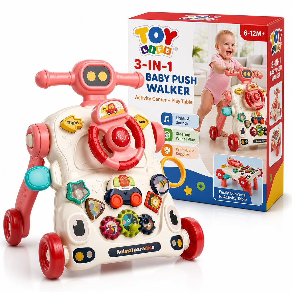 3-in-1 Baby Push Walker Sit to Stand Activity Table E66699