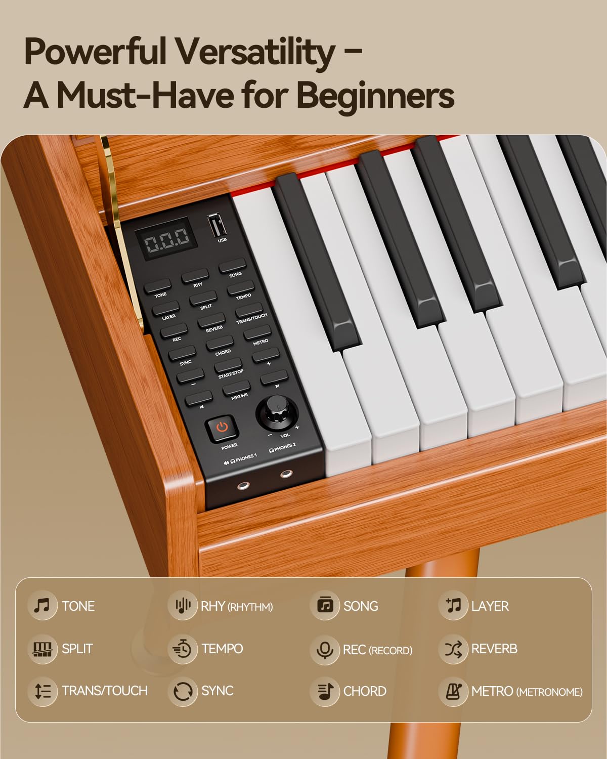 88-Key Weighted Hammer Action Digital Piano D8482