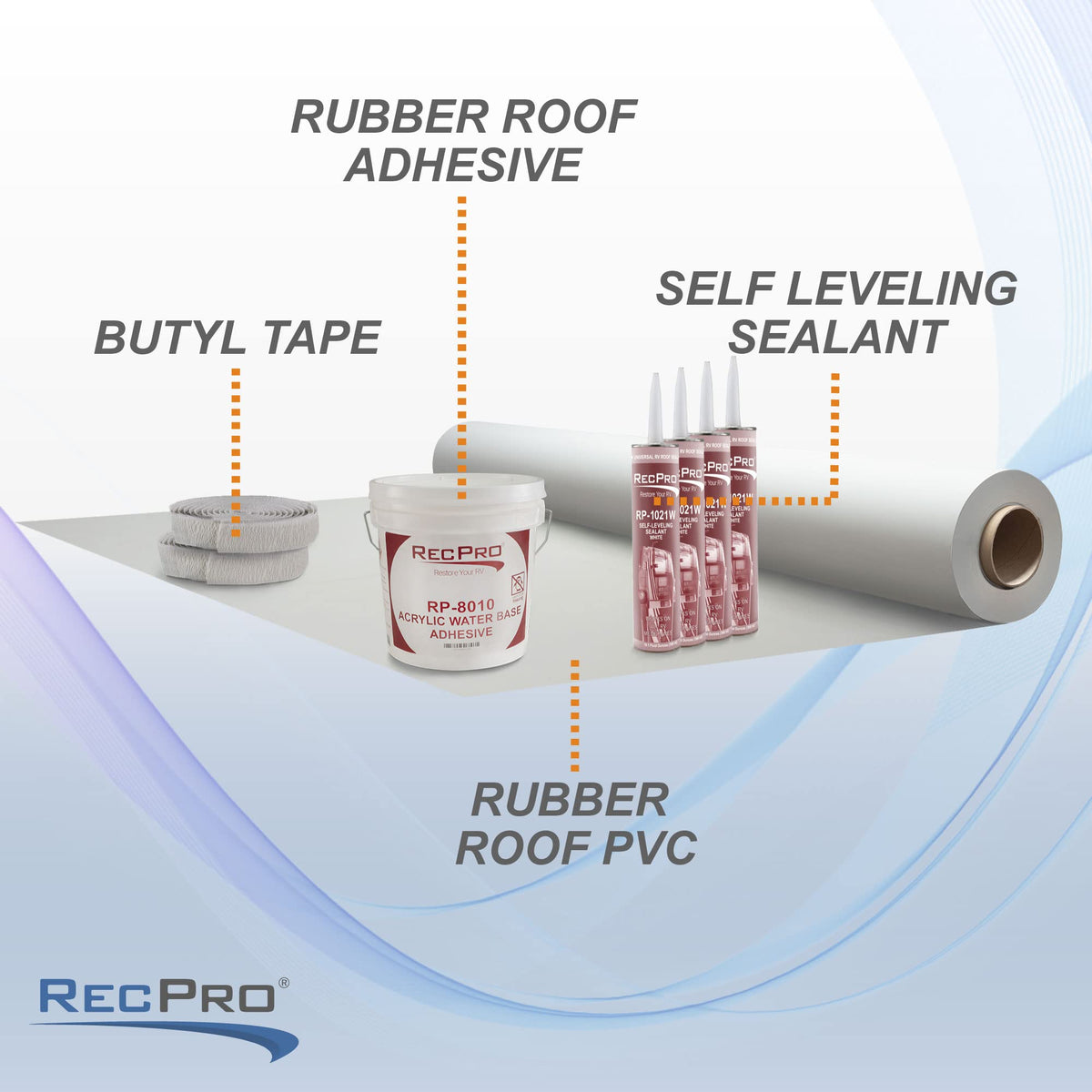 RV Rubber Roof Kit 8.5' Wide 15 ft N881769
