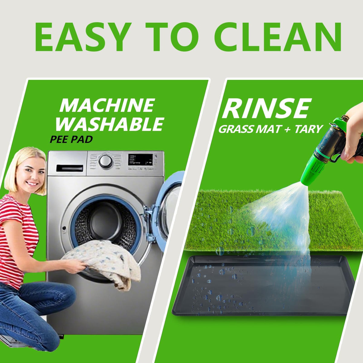 Reusable Artificial Grass Dog Loo System with Tray and Pee Pads, 35x23in F607252