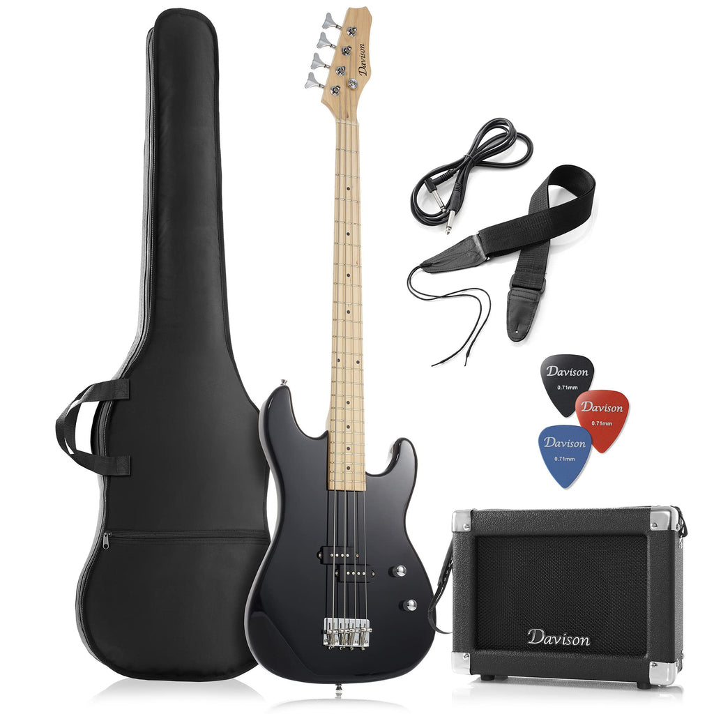Full Size 4 String Right Handed Electric Bass Guitar with 15-Watt Amp O917