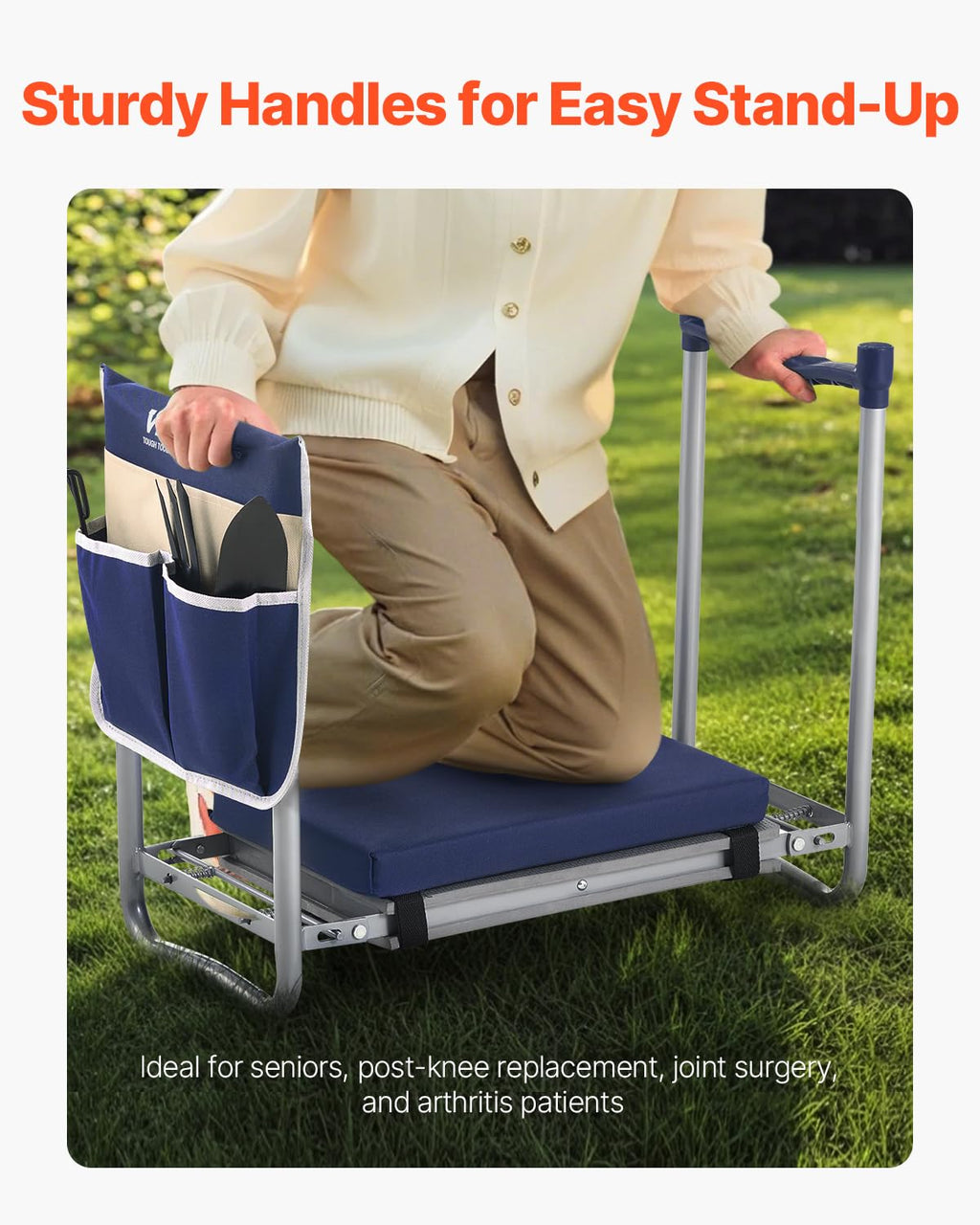Folding Garden Kneeler and Seat with Tool Bags L19016