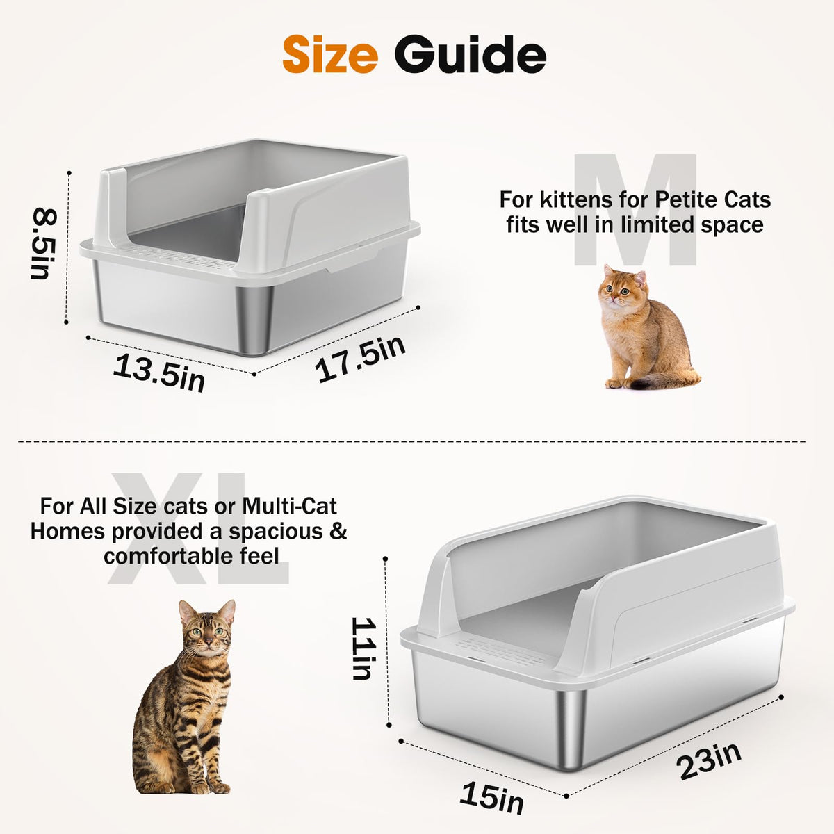 Stainless Steel Litter Box with Lid W74536