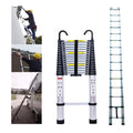 20FT Aluminum Telescoping Ladder with 2 Detachable Hooks, 330 lb Capacity E119055