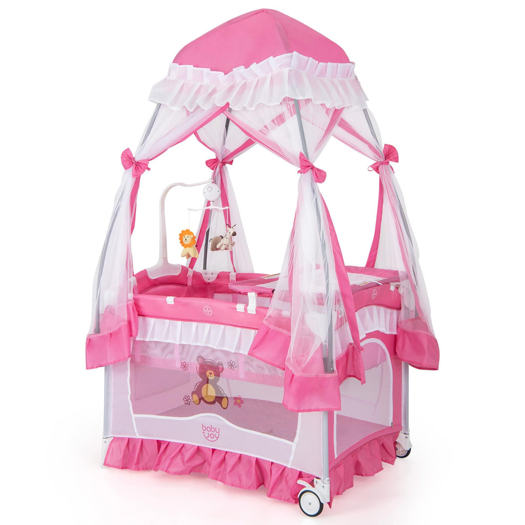 4-in-1 Baby Playard with Bassinet, Changing Table and Carry Bag Z8724