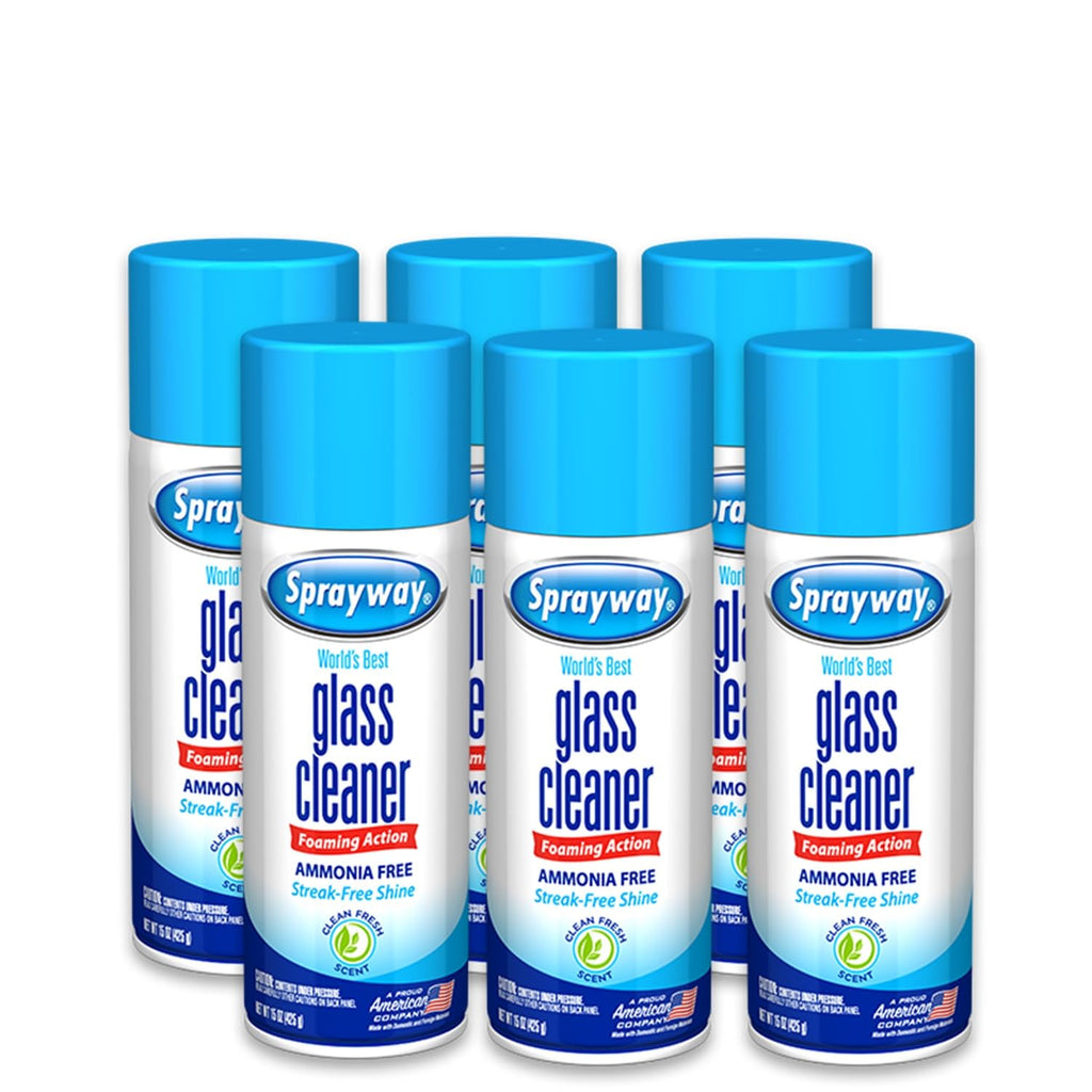 Ammonia-Free Glass Cleaner Aerosol Spray, 15oz, Pack of 6 C5141