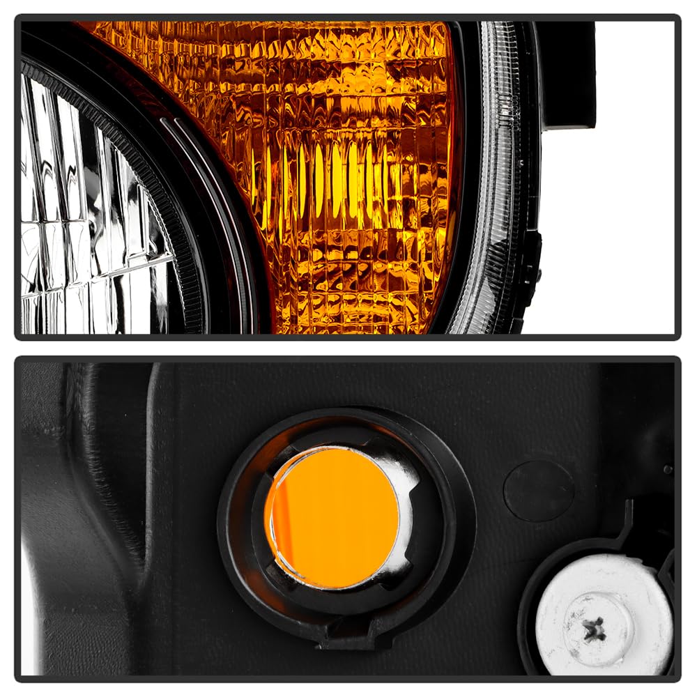 Black Headlights Headlamps Pair Set Driver & Passenger V398