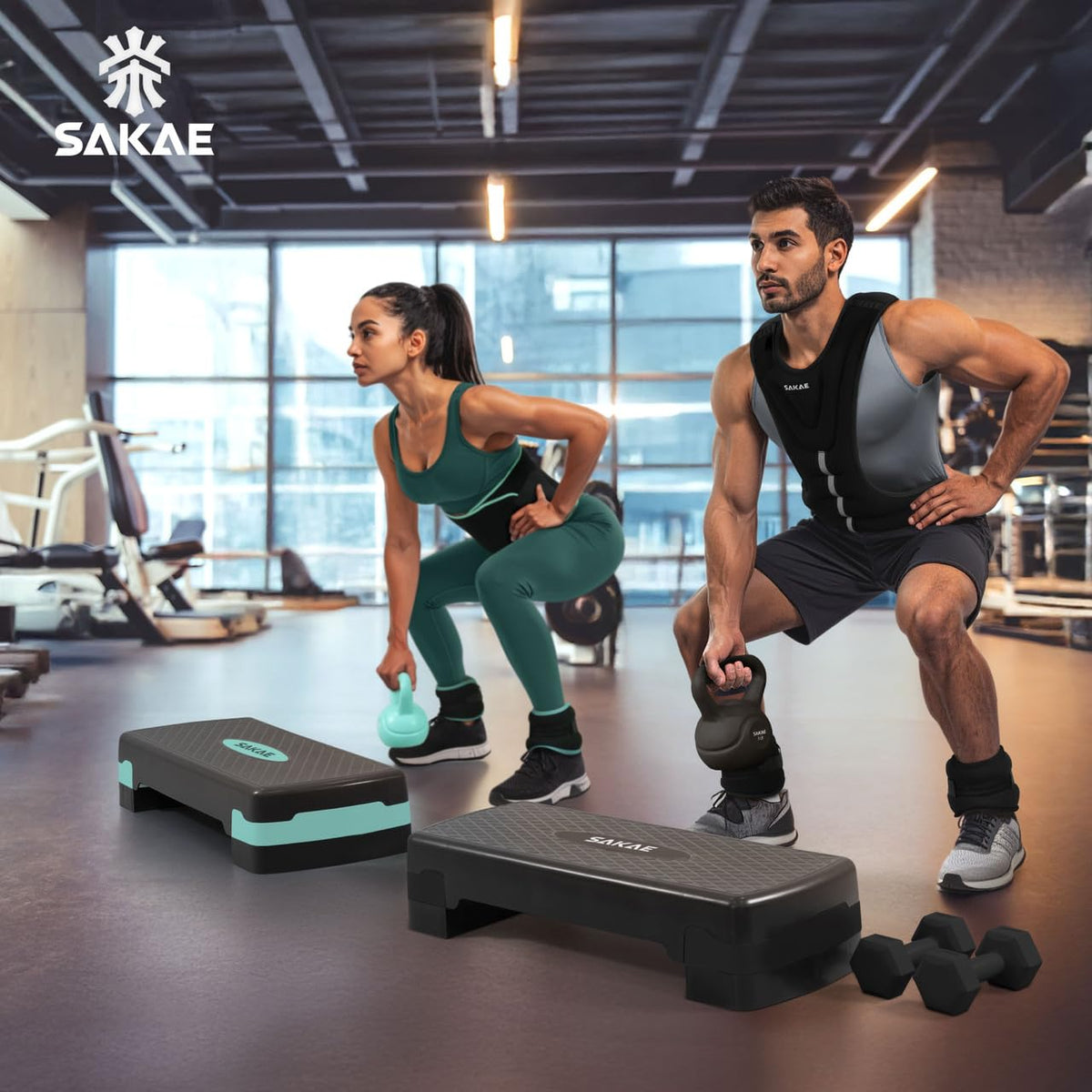 Adjustable Non-Slip Step Aerobics Platform Set V149