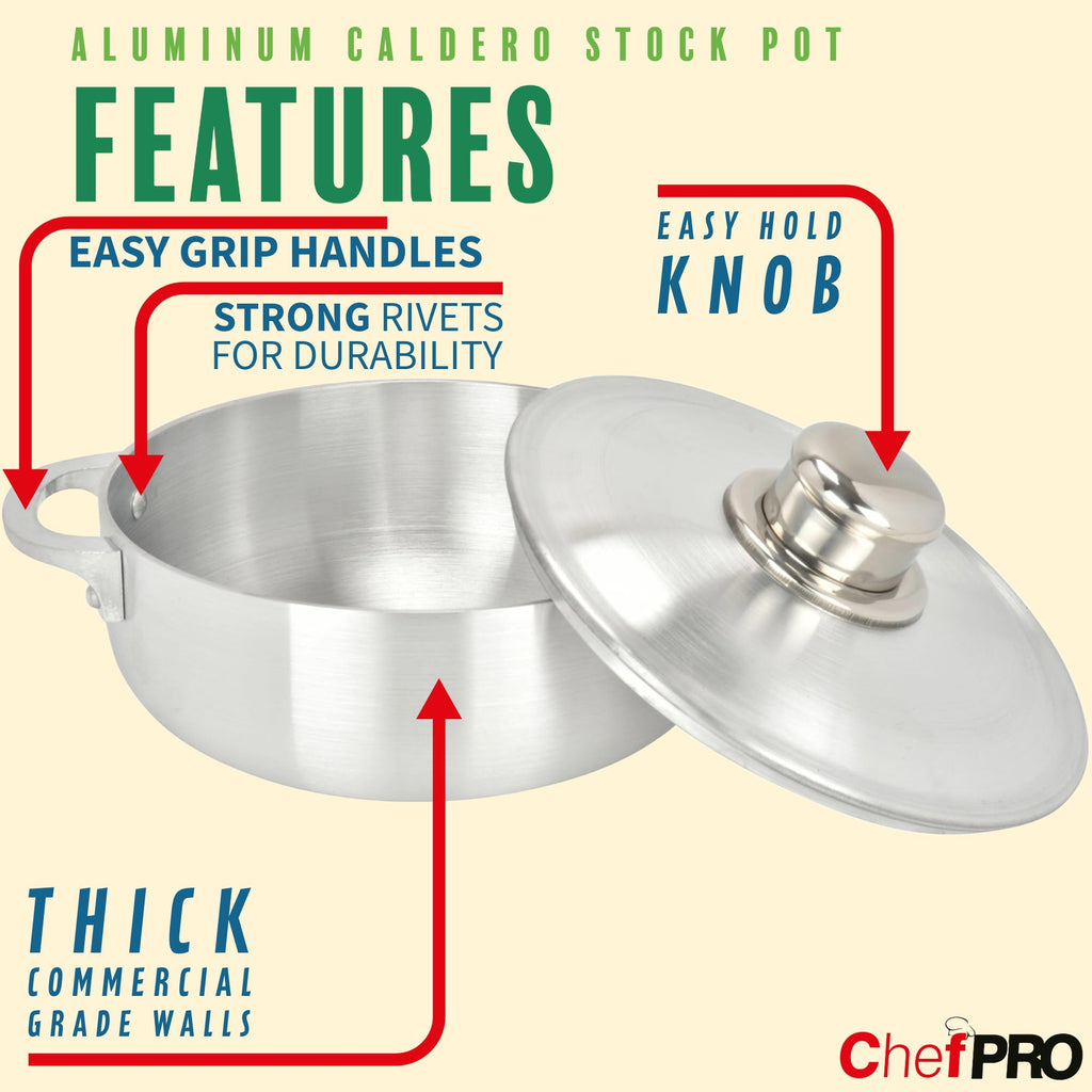 Aluminum Stock Pot with Riveted Handles 13.3 Quart Q43639