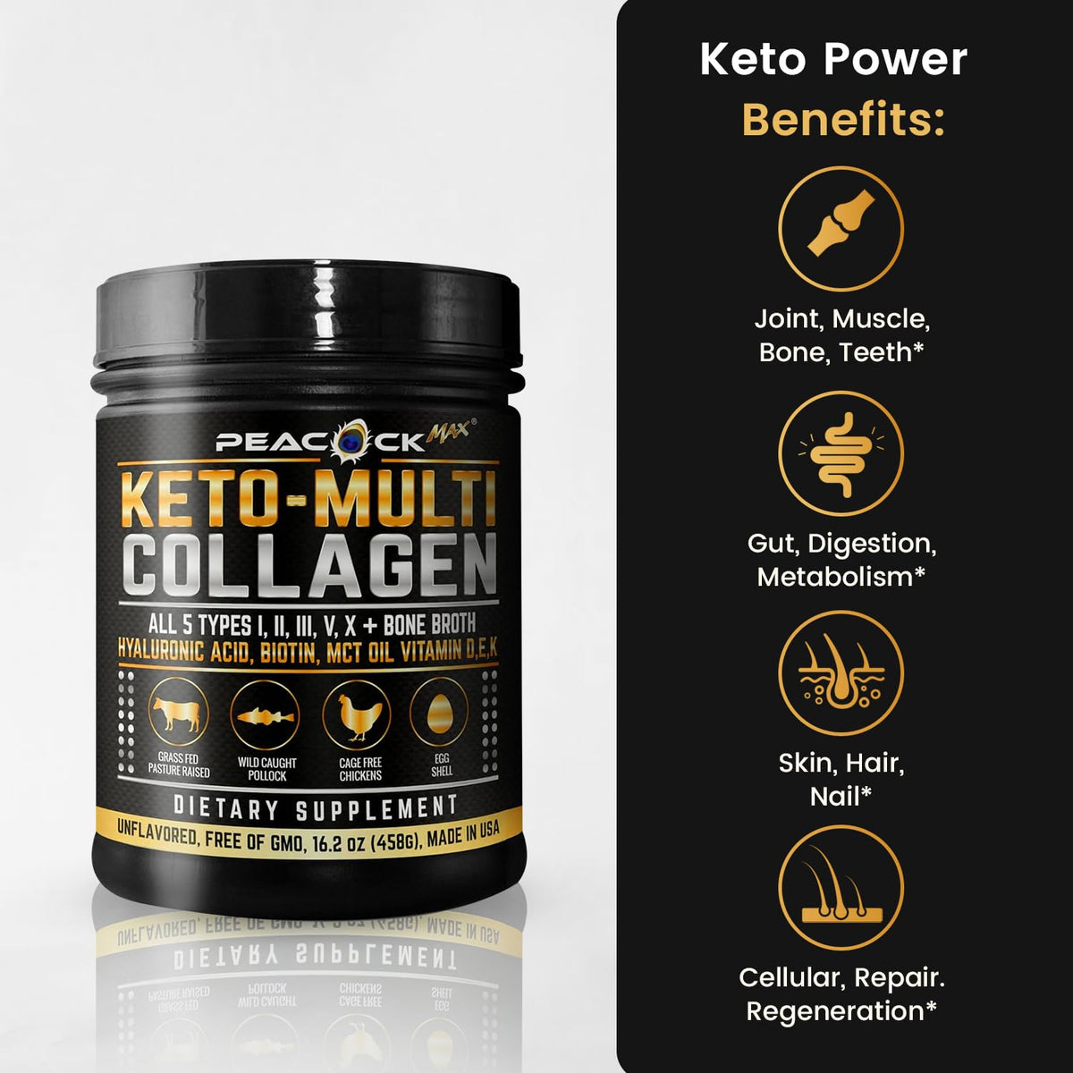 Multi Collagen Protein Powder 16.2 oz Pack of 6 Unflavored L8458