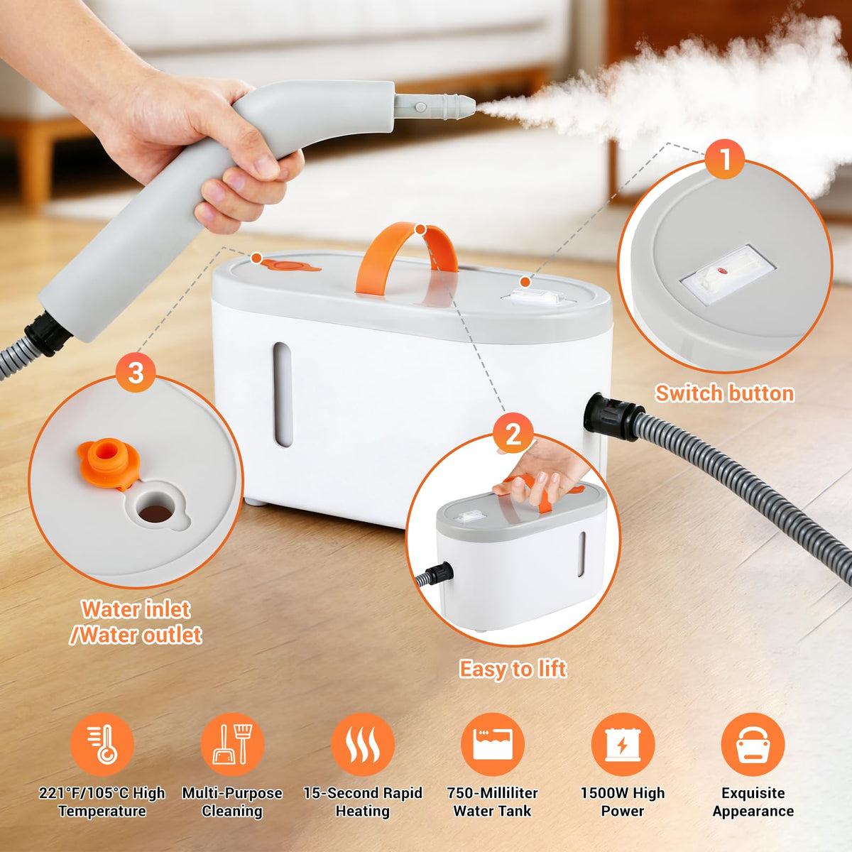 Portable Handheld Steam Cleaner N885010