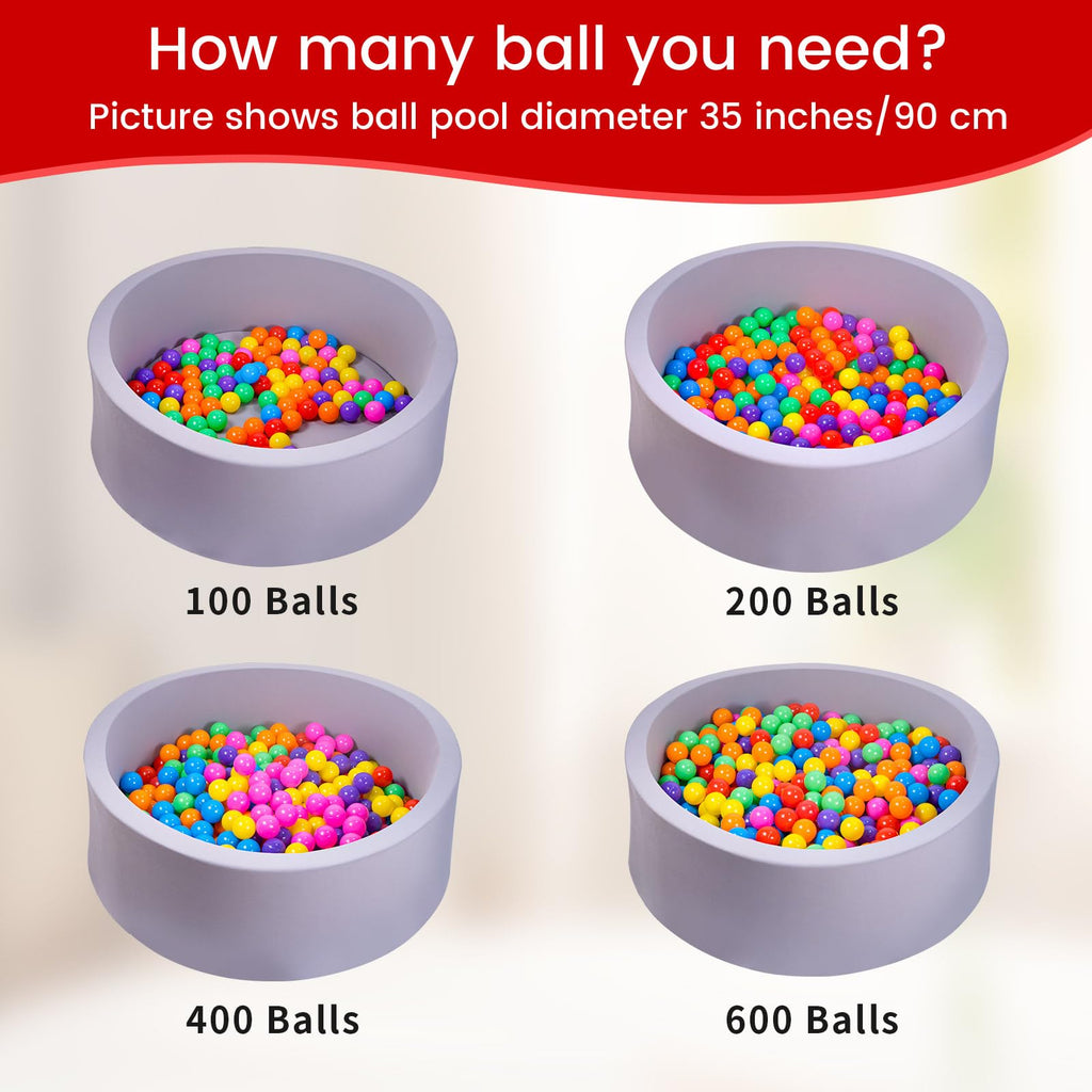 100pcs Crush Proof Plastic BPA Free Non-Toxic Play Balls P76335