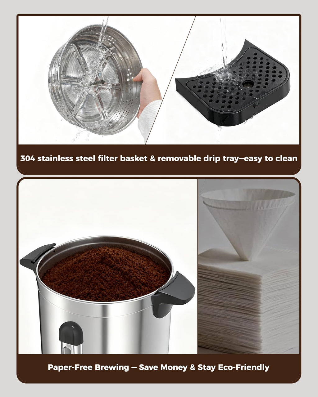 1500W 100 Cup Stainless Steel Commercial Coffee Urn X632