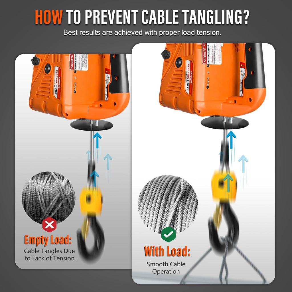 3-in-1 Electric Hoist Winch 1540 lbs 120V with Remote X6619