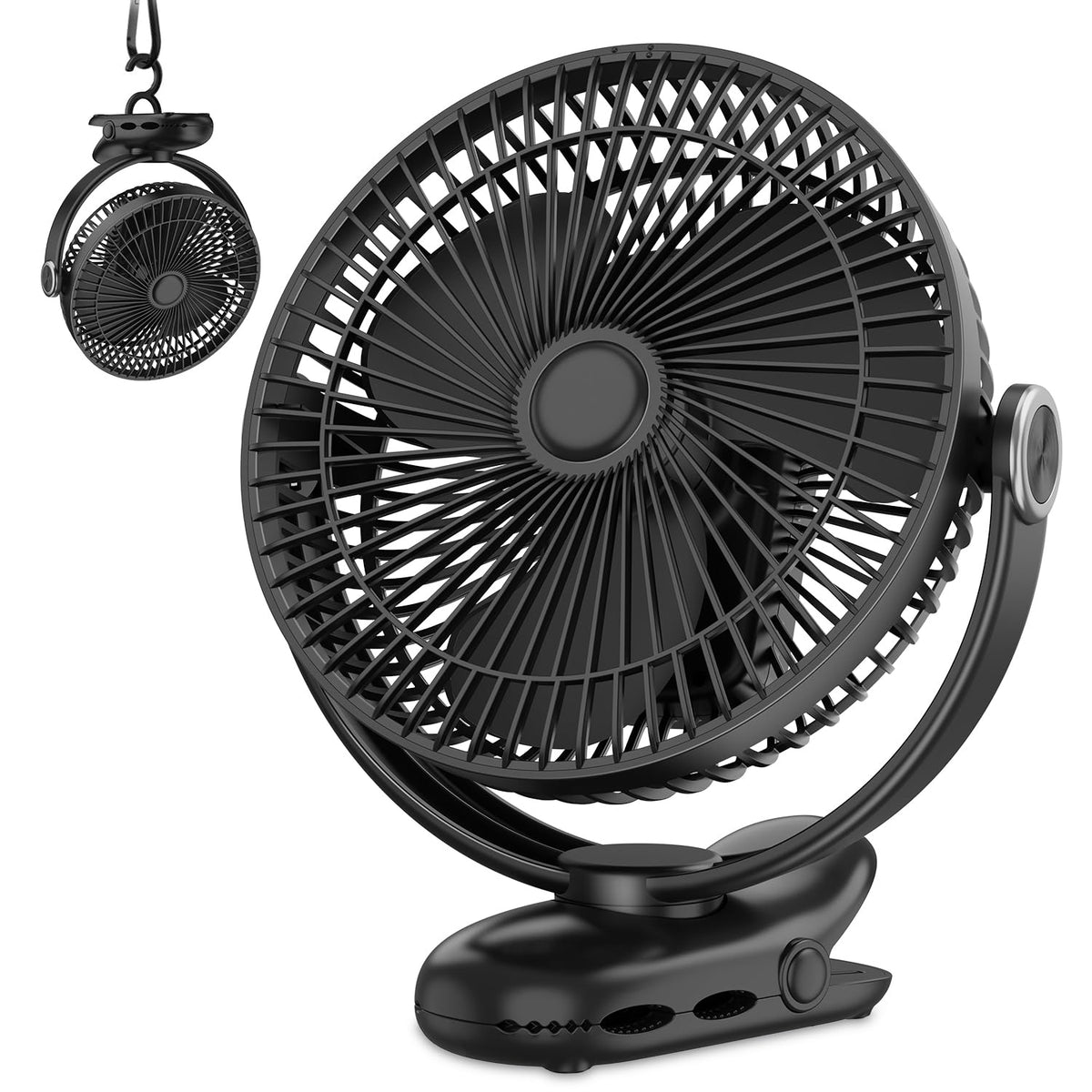 10000mAh 8-Inch Rechargeable Clip on Fan D7854