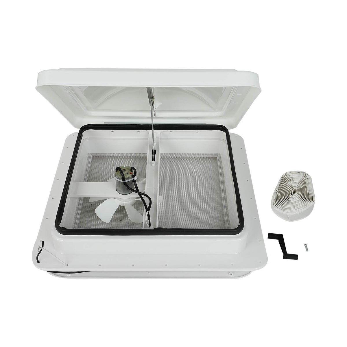 14" RV Roof Vent with 12V Fan White Lid T666222