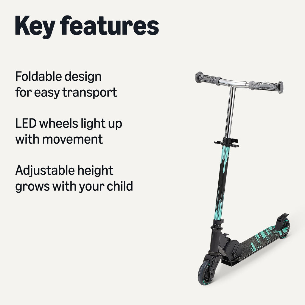 Foldable Light Up Wheels Adjustable Handlebar Aluminum Kids Kick Scooter R586685